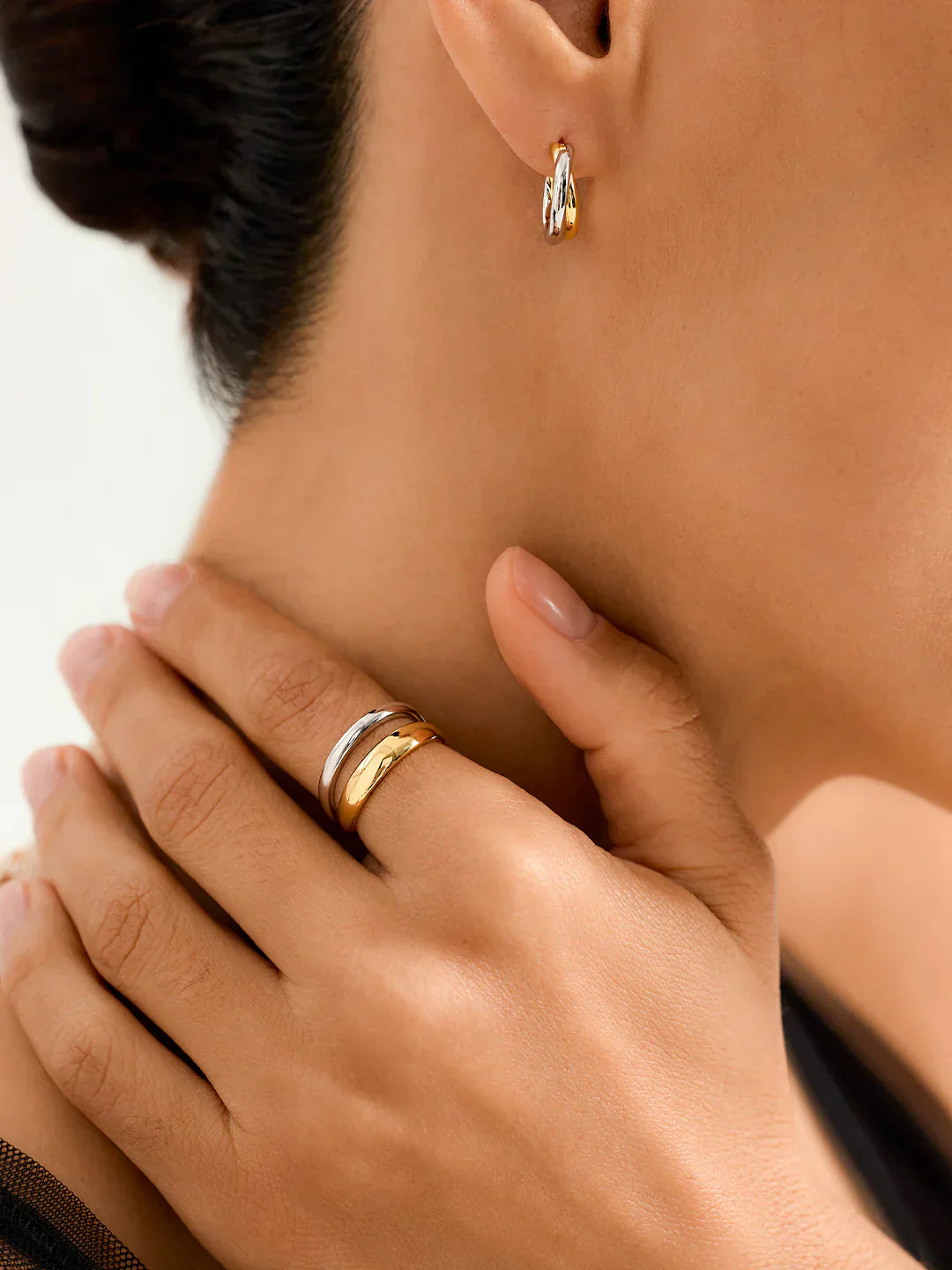 Mixed Dome Layered Ring