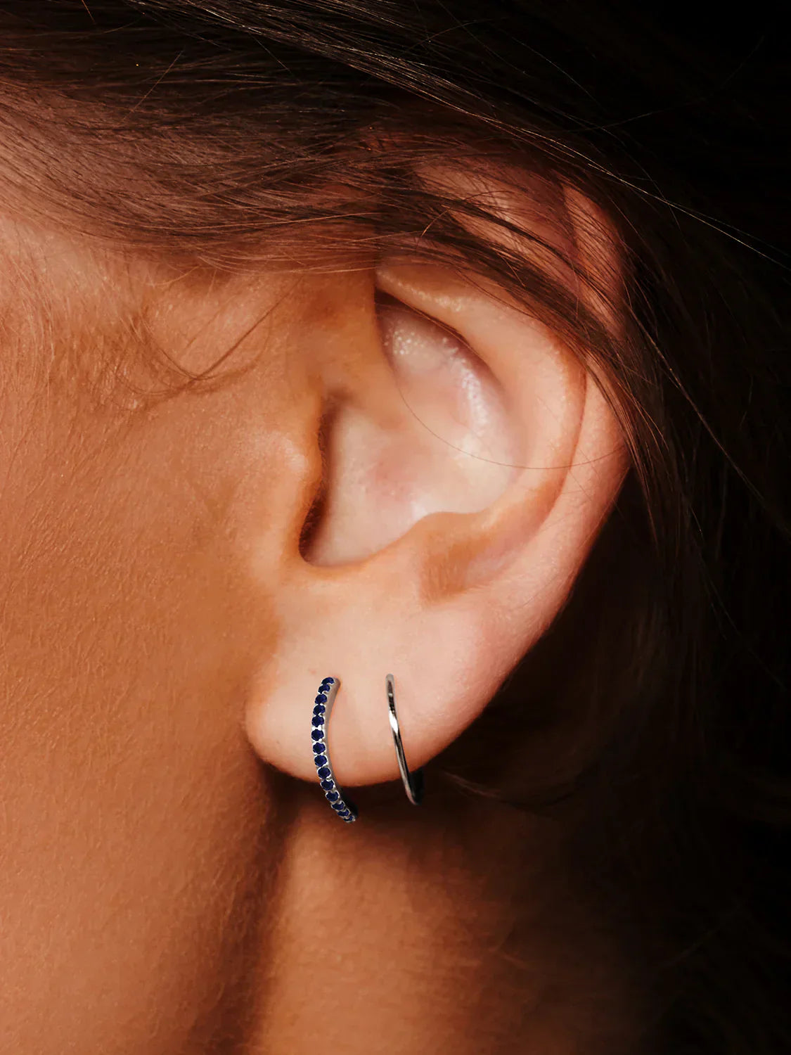 Half Pave Double Hoops