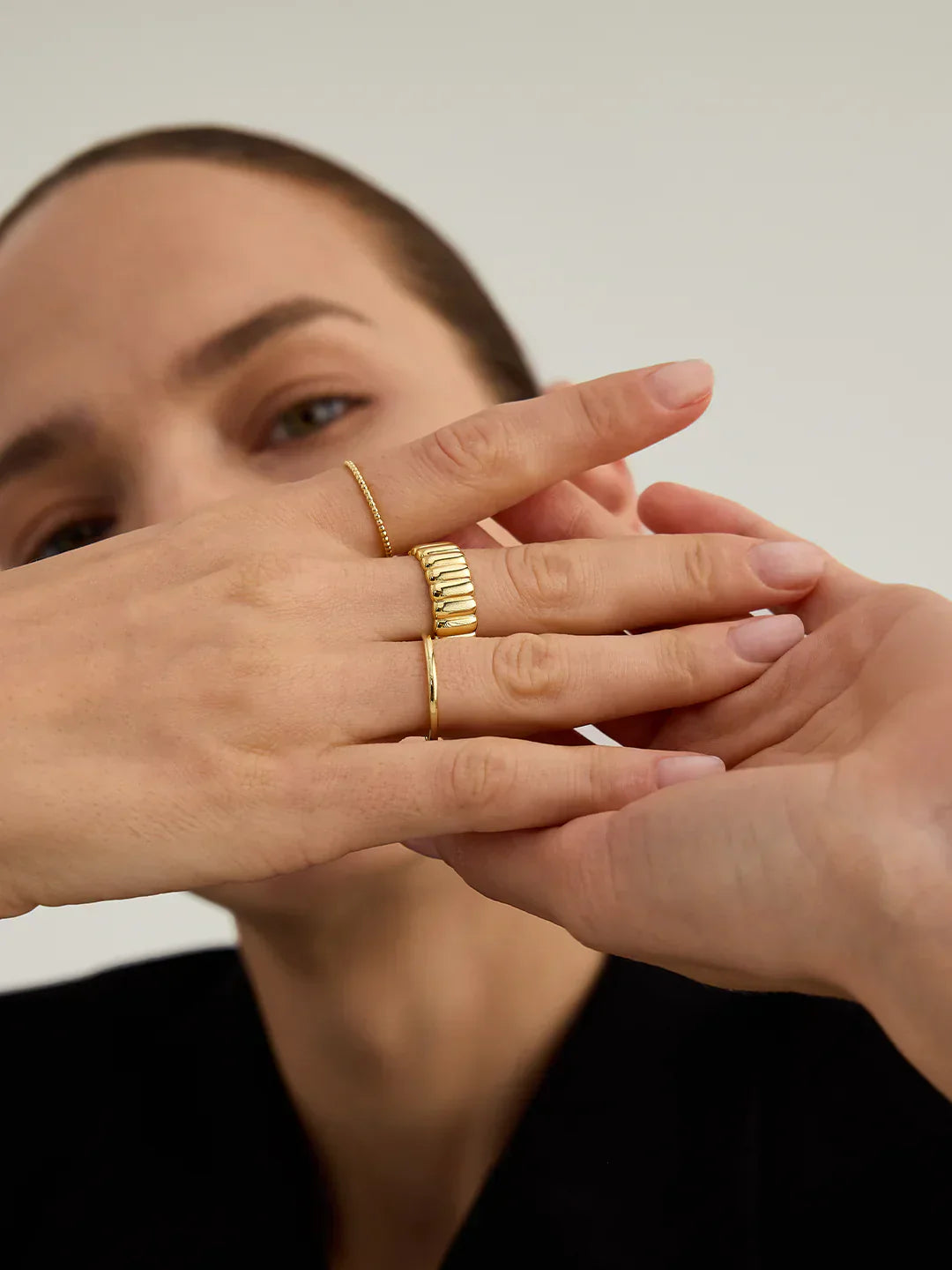 Silver Beaded Ring