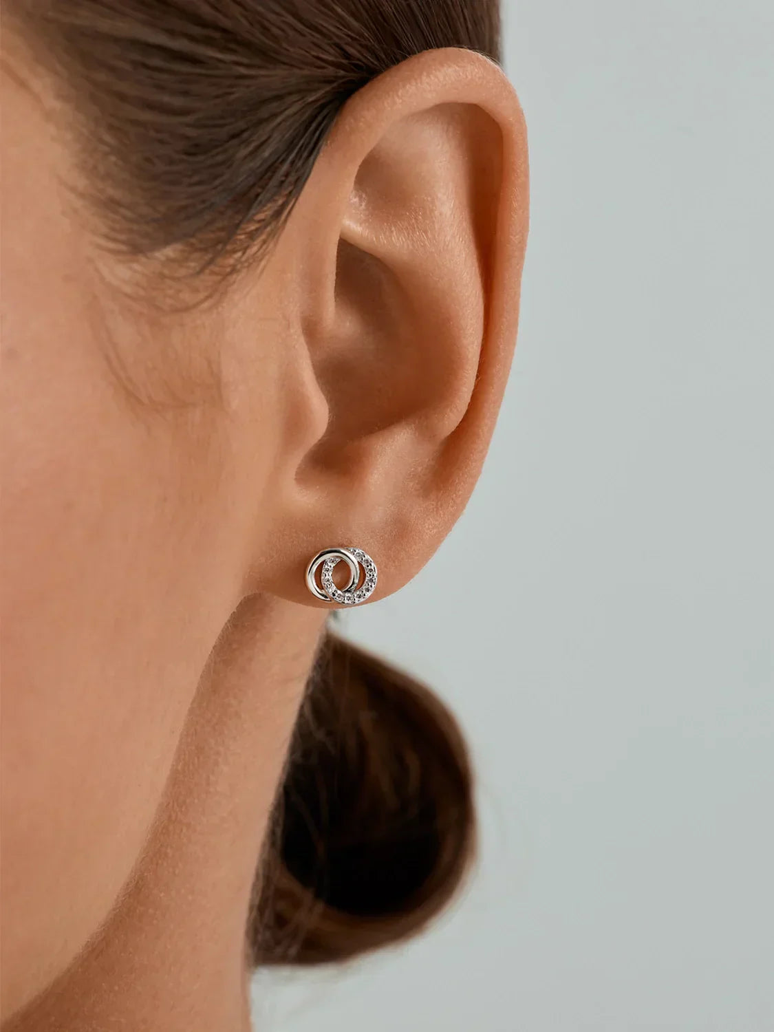 Pave Double Circle Studs