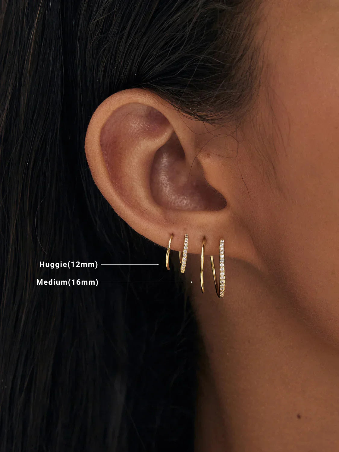 Half Pave Double Hoops