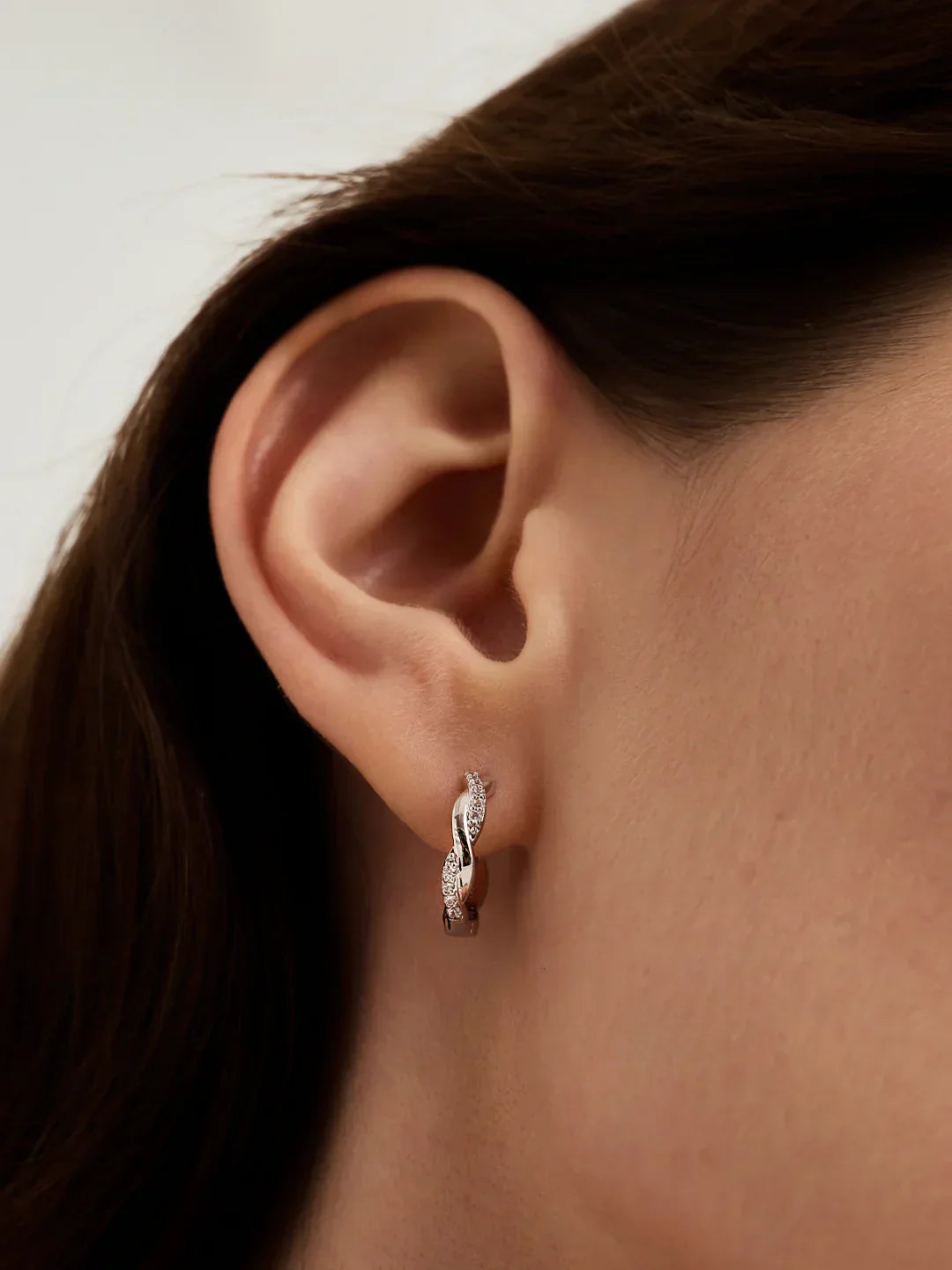 Twisted Pave Hoops