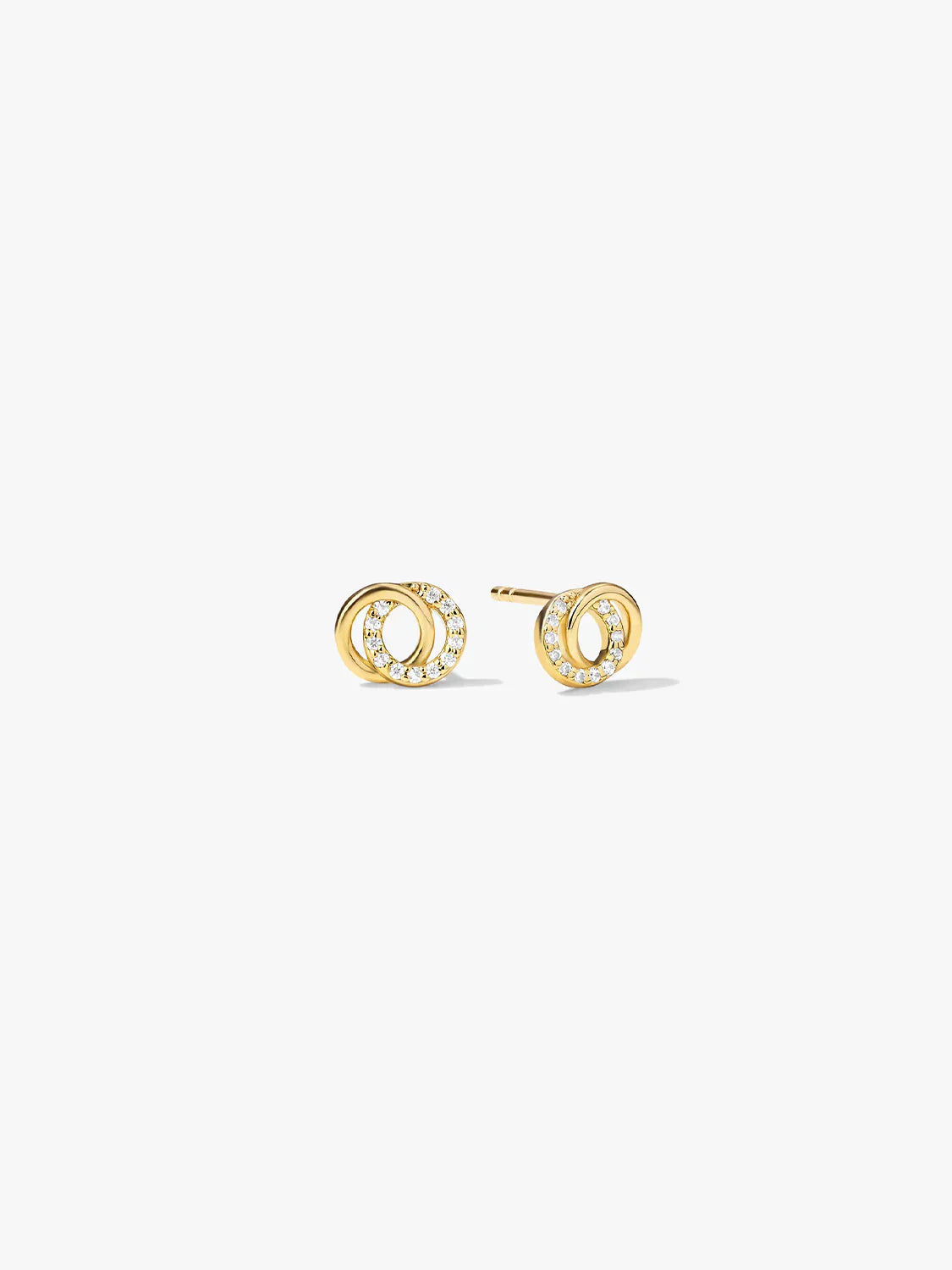 Pave Double Circle Studs