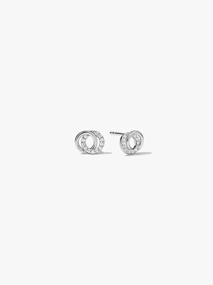 Pave Double Circle Studs