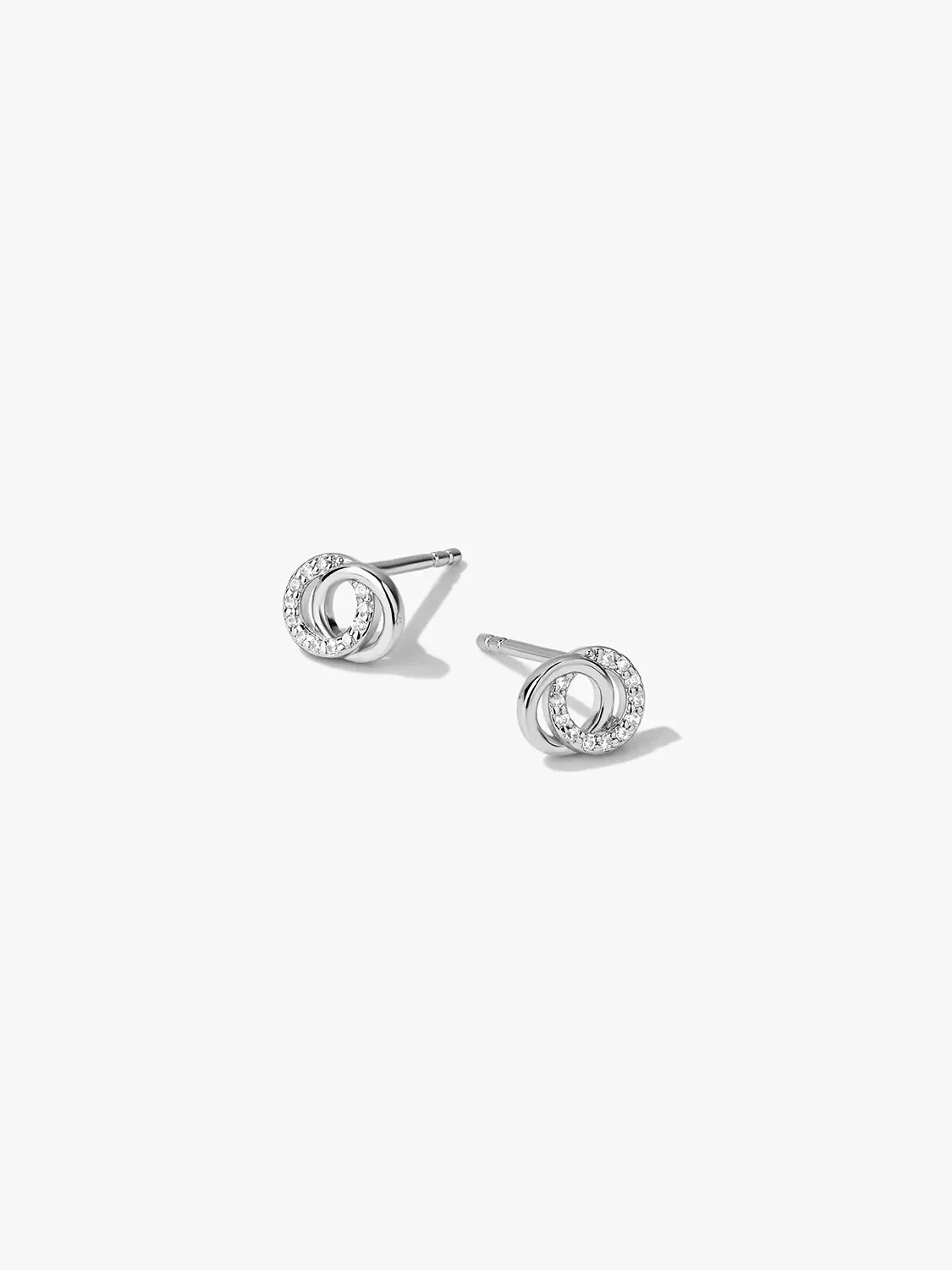 Pave Double Circle Studs