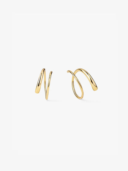 Gold Double Hoops