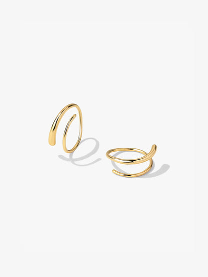 Gold Double Hoops