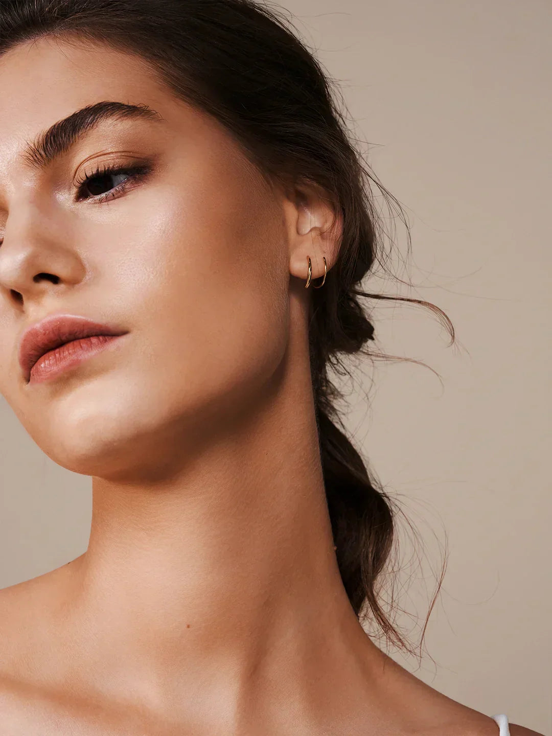Gold Double Hoops