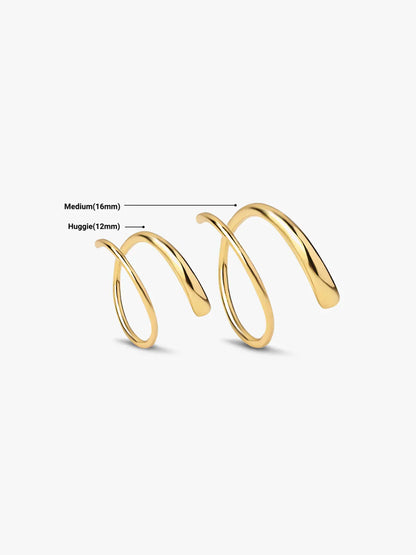 Gold Double Hoops
