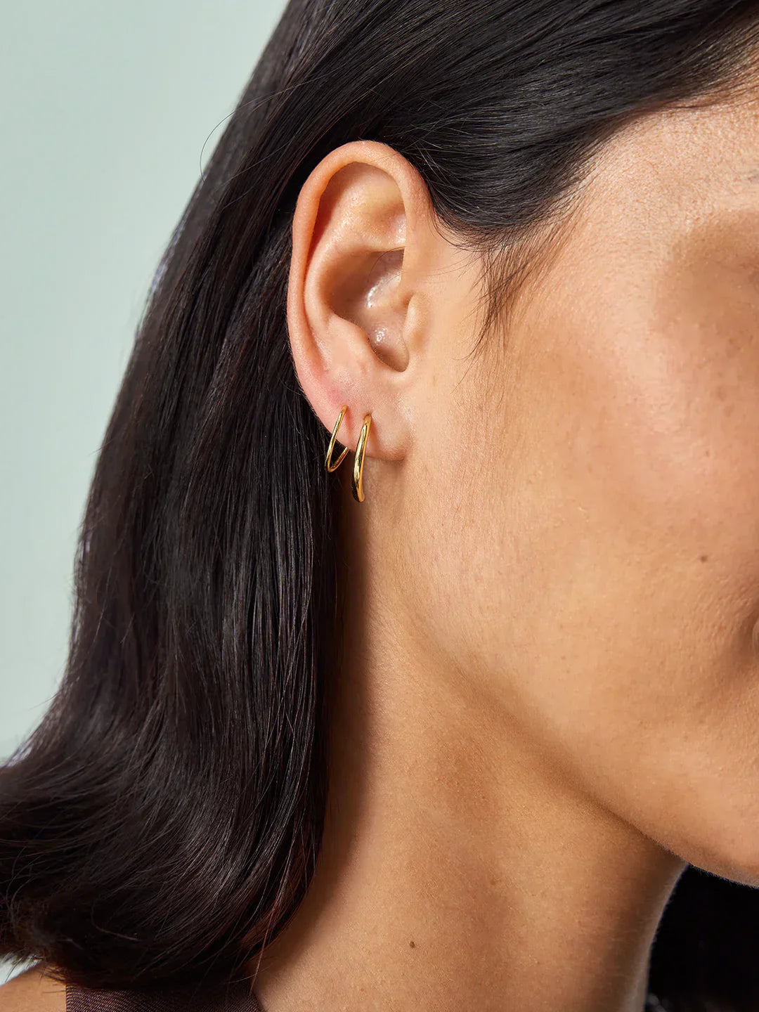 Gold Double Hoops