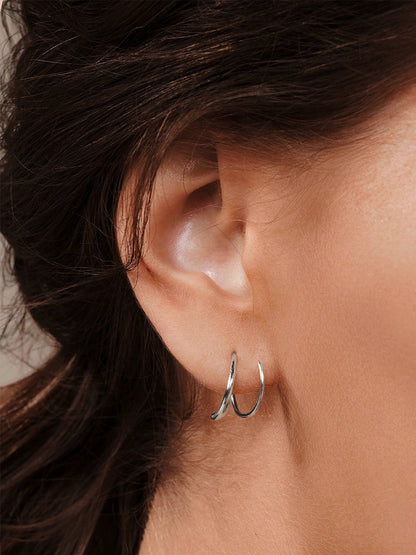 Gold Double Hoops