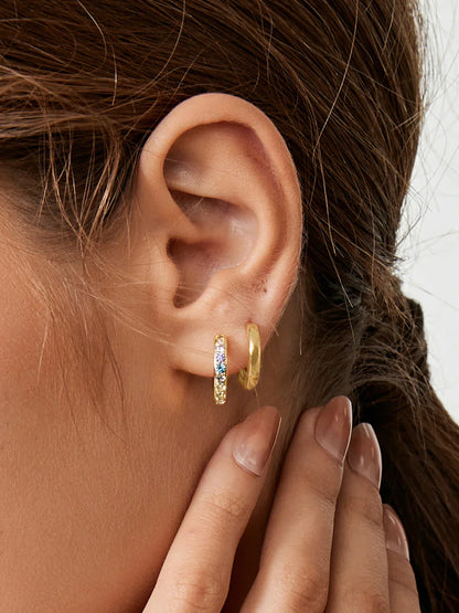 Rainbow Crystal Hoops