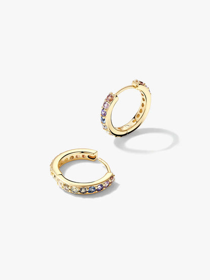 Rainbow Crystal Hoops