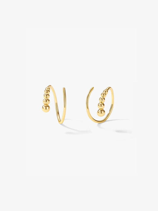 Beaded Double Hoops