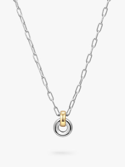 Mixed Linked Circle Necklace