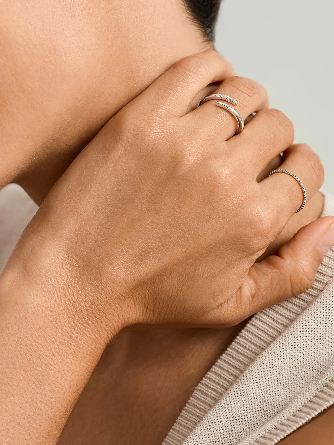 Wrap Crystal Claw Open Ring