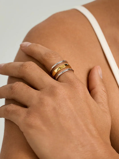 Mixed Bold Triple Ring