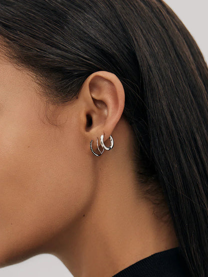 Half Pave Double Hoops
