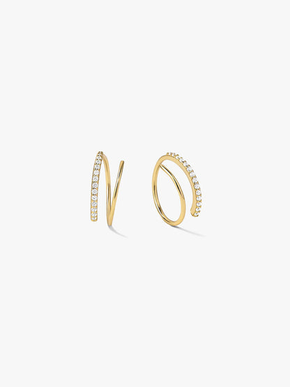 Half Pave Double Hoops