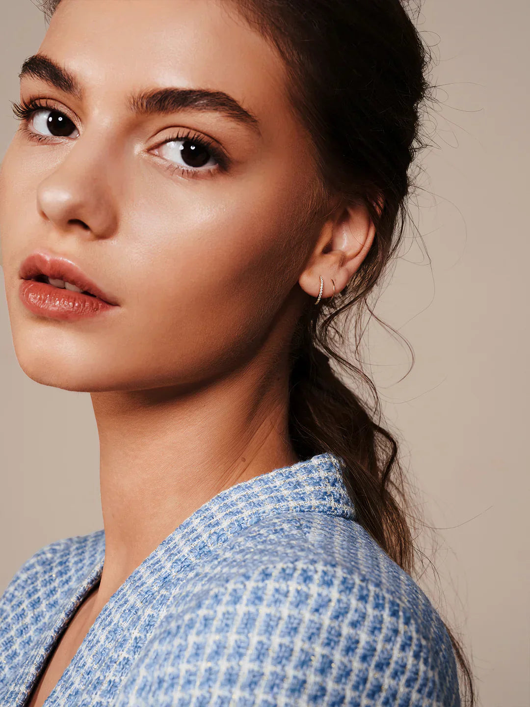 Half Pave Double Hoops