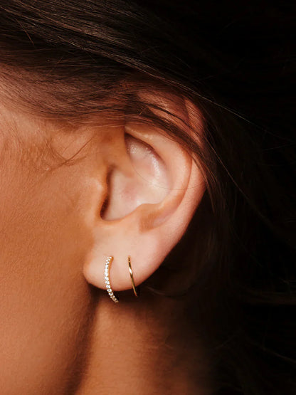 Half Pave Double Hoops