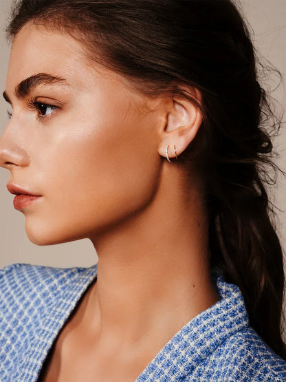 Half Pave Double Hoops