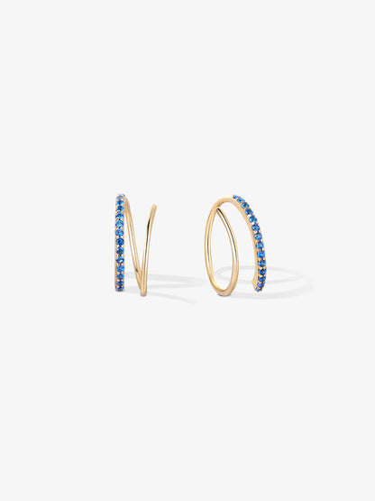 Half Pave Double Hoops