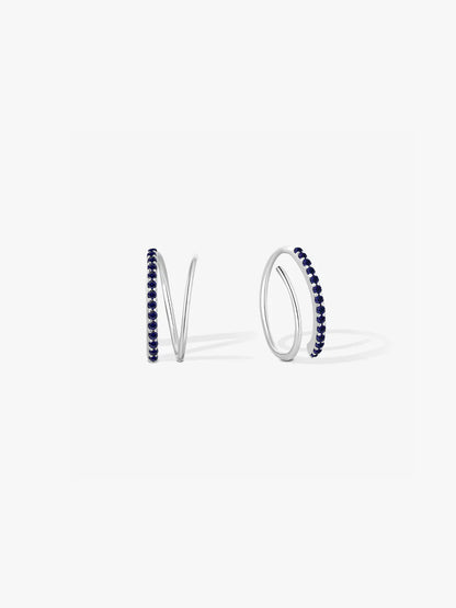 Half Pave Double Hoops