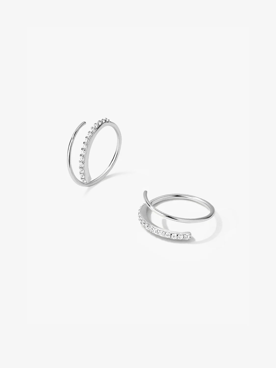 Half Pave Double Hoops