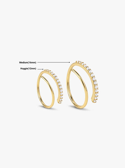 Half Pave Double Hoops