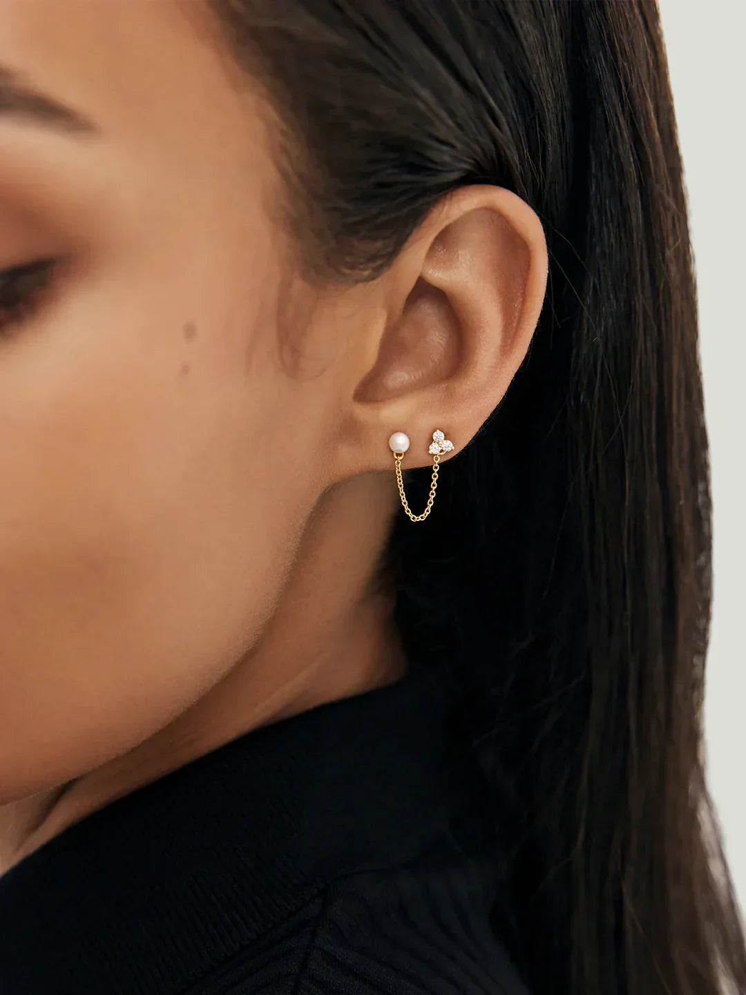 Pearl Chain Studs