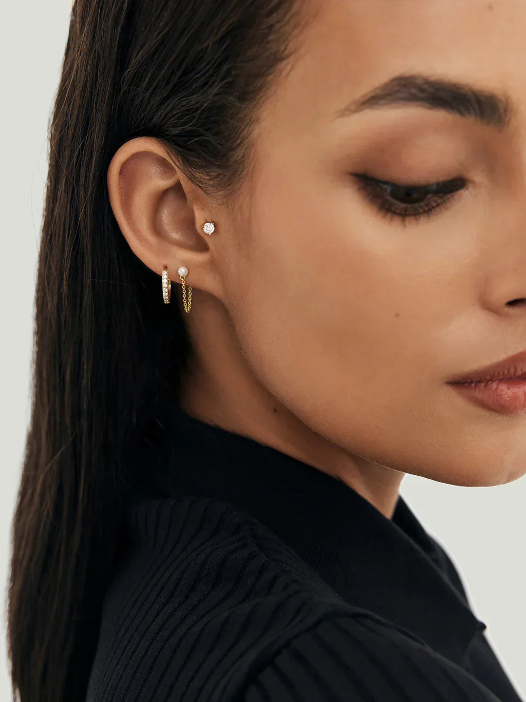 Pearl Chain Studs