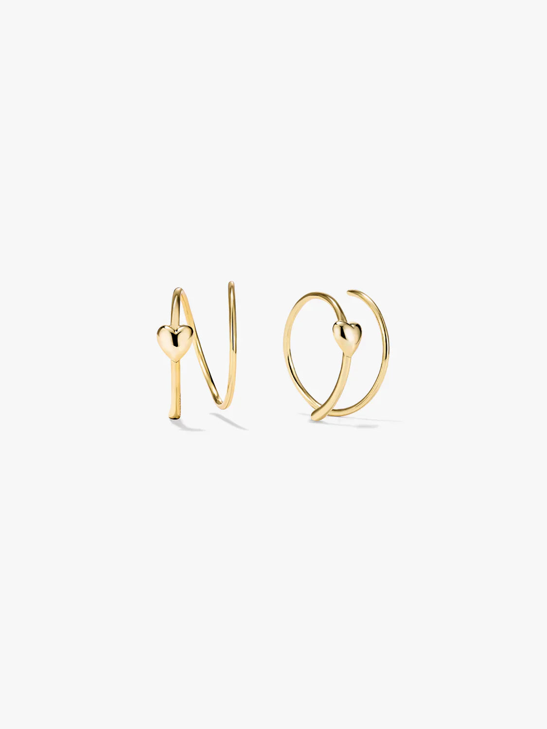 Heart Double Hoops