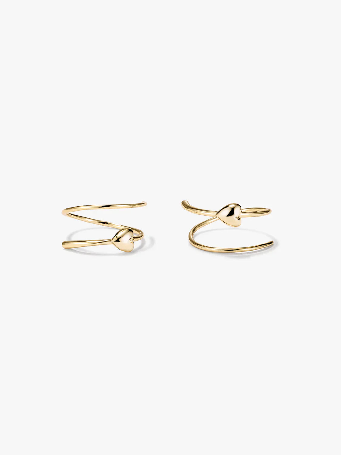Heart Double Hoops
