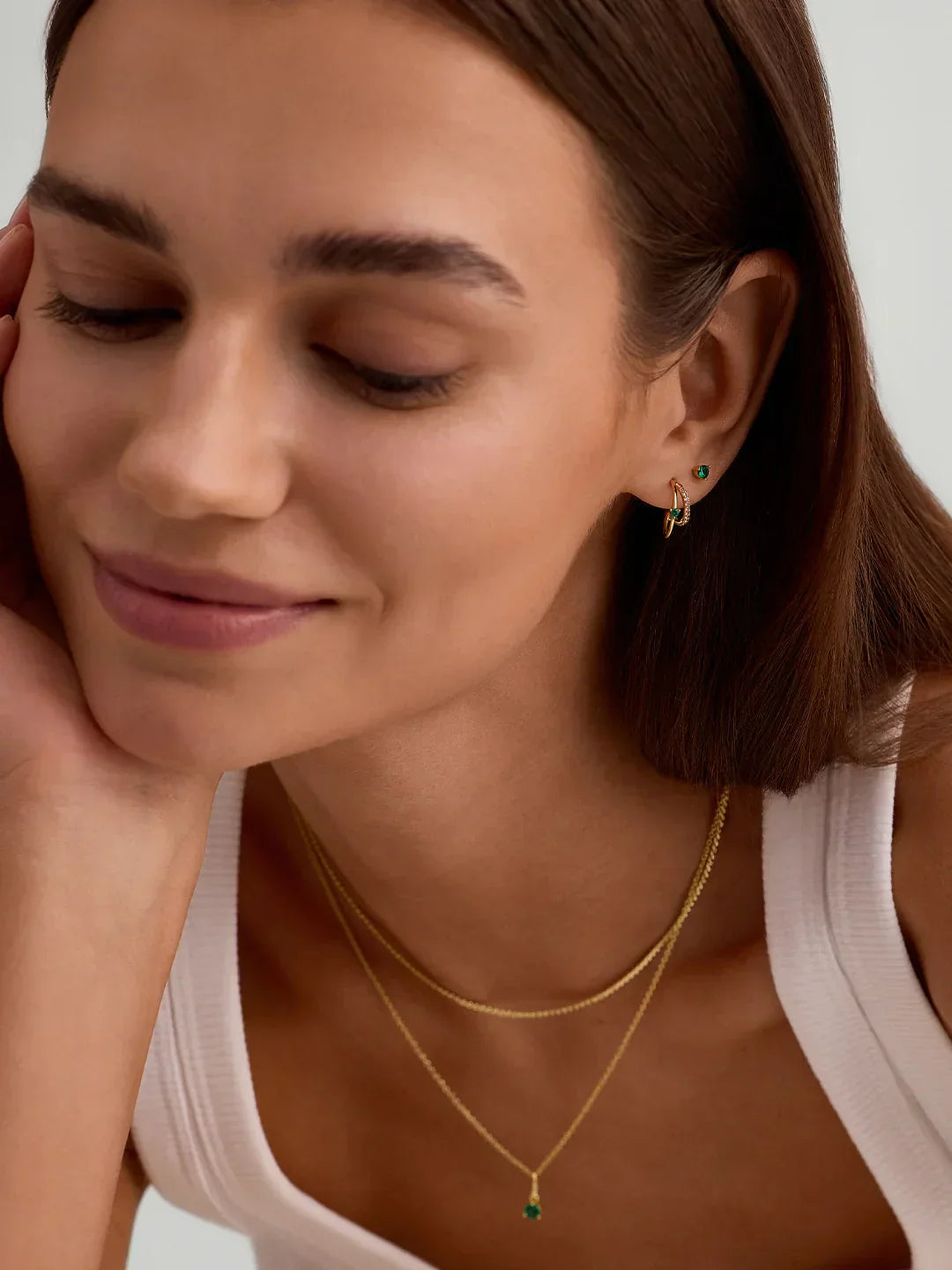 Mini Emerald Studs