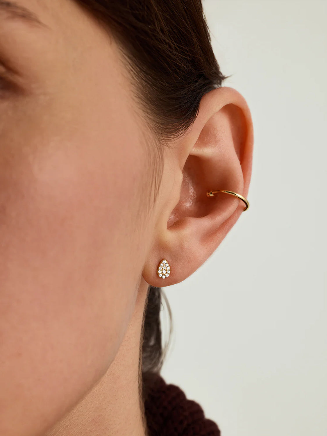 Pave Pear Studs