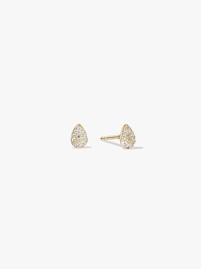 Pave Pear Studs
