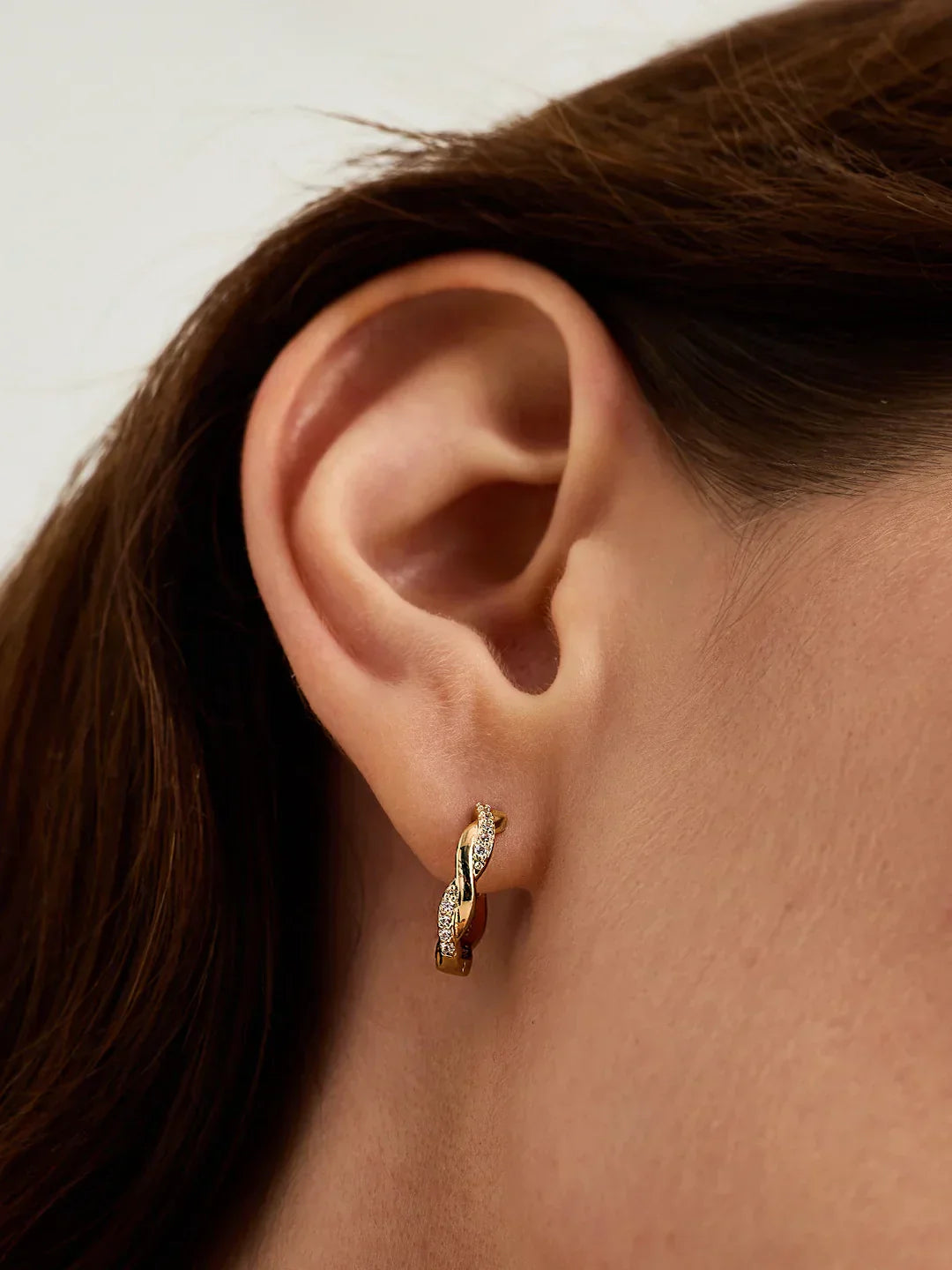 Twisted Pave Hoops