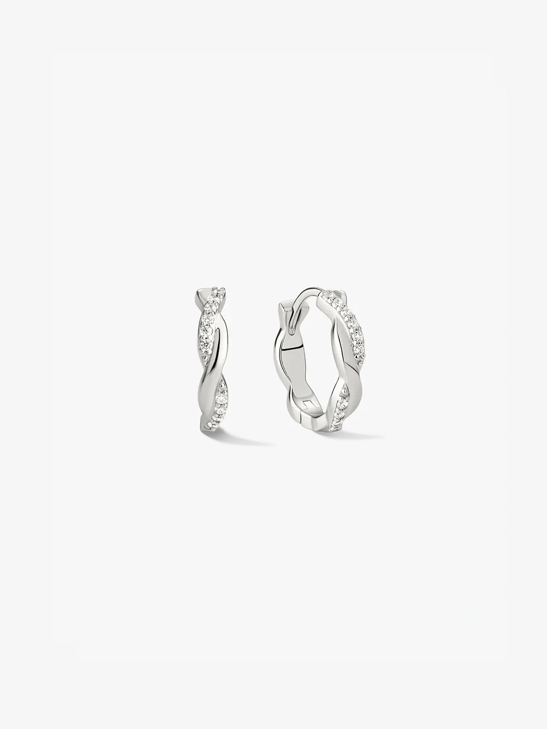 Twisted Pave Hoops