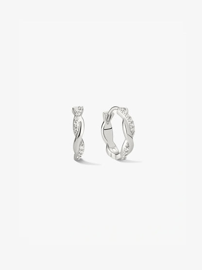 Twisted Pave Hoops