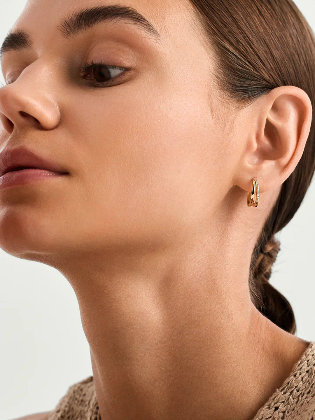 Medium Double Layered Hoops