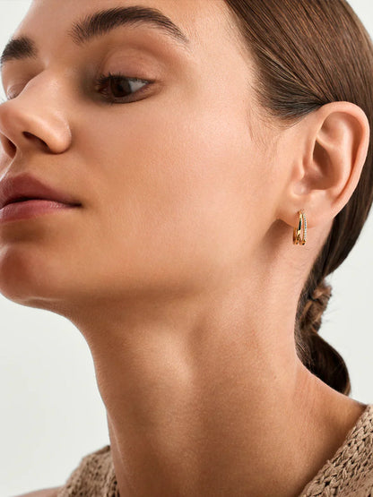 Medium Double Layered Hoops