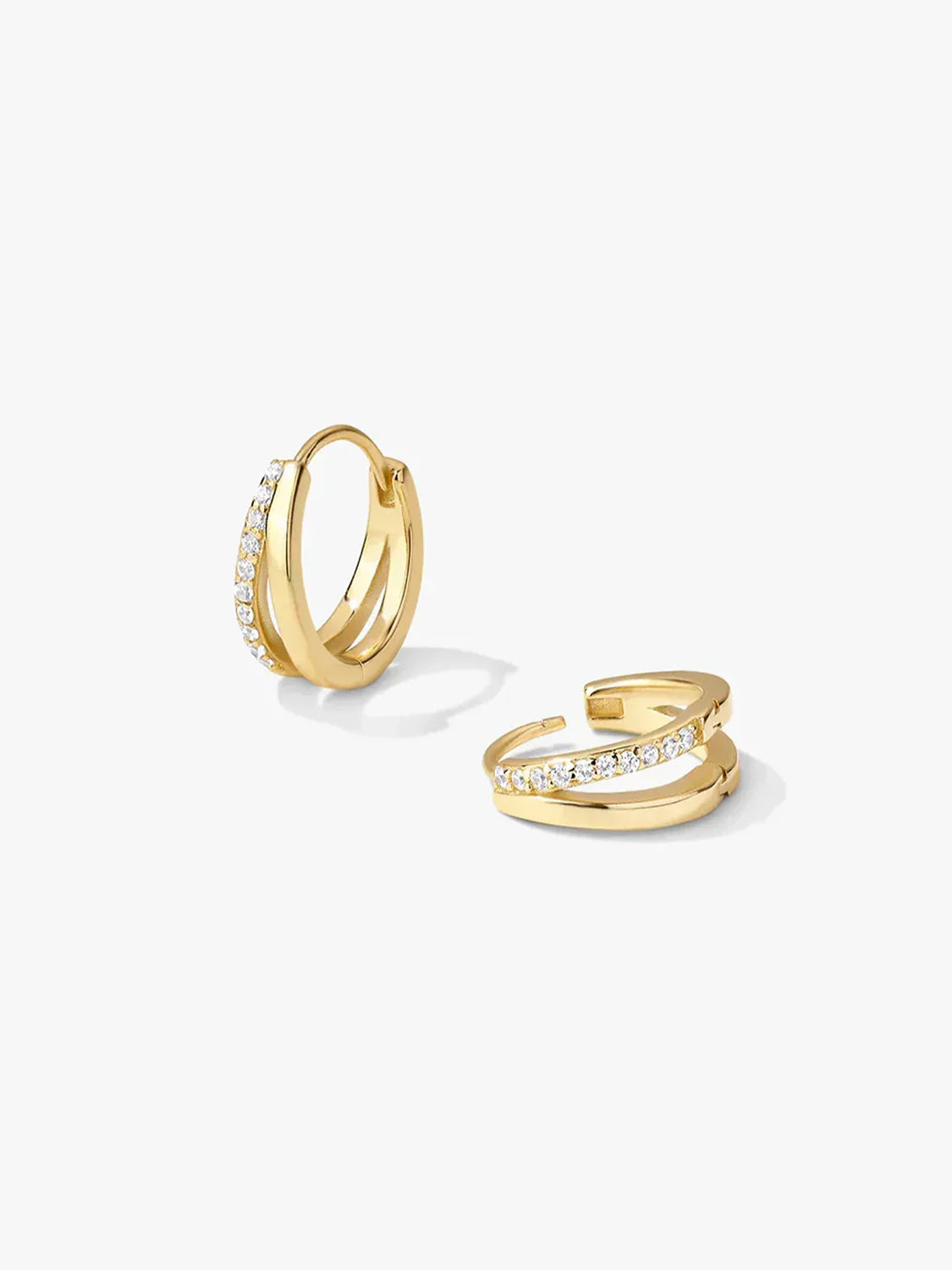 Medium Double Layered Hoops