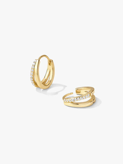Medium Double Layered Hoops