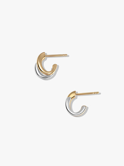 Mixed Bold Double Hoops