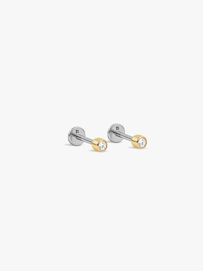 Tiny Sapphire Flat Back Studs
