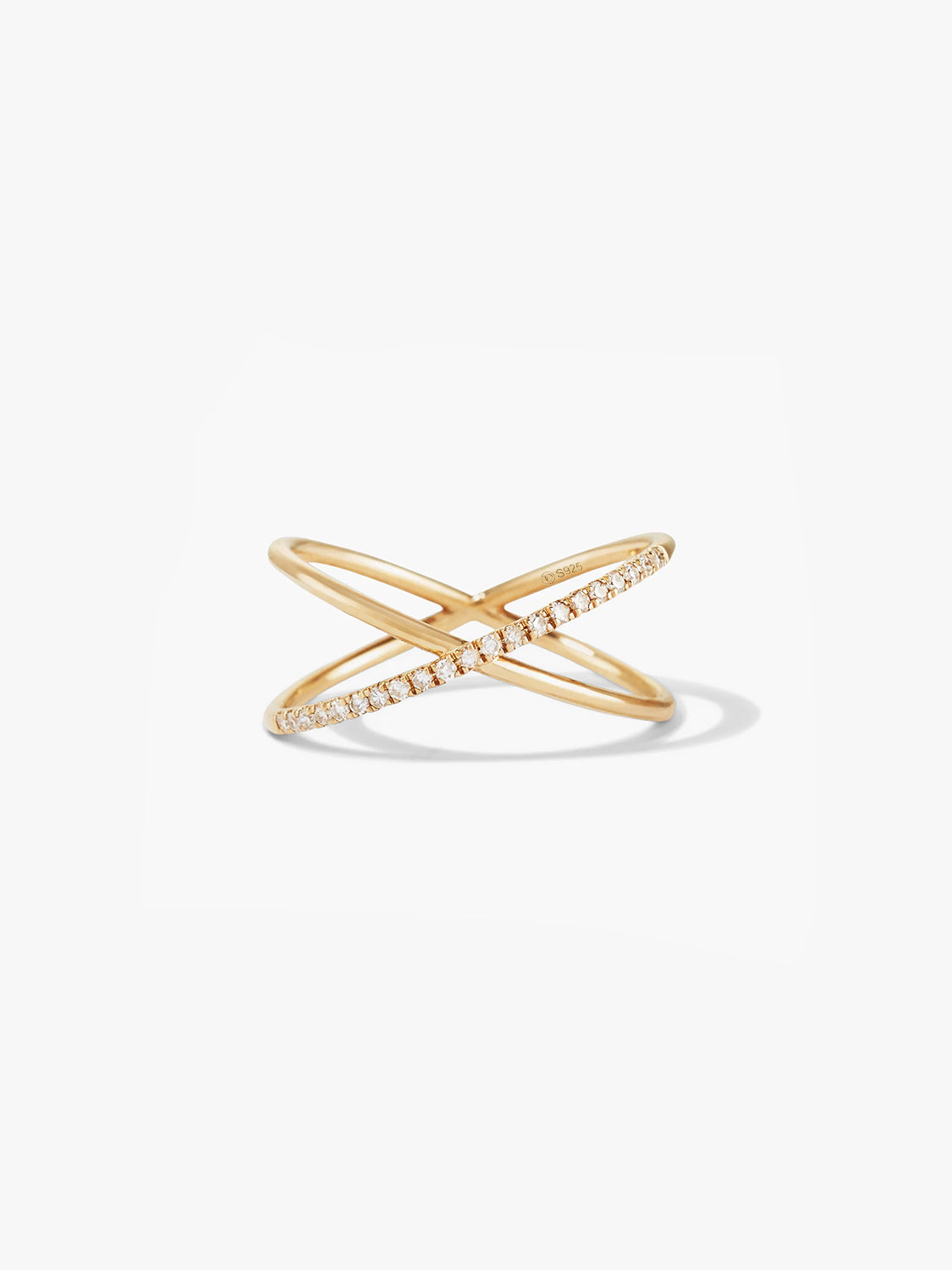 Pave Cross X Ring