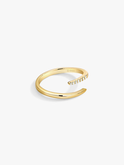 Wrap Crystal Claw Open Ring