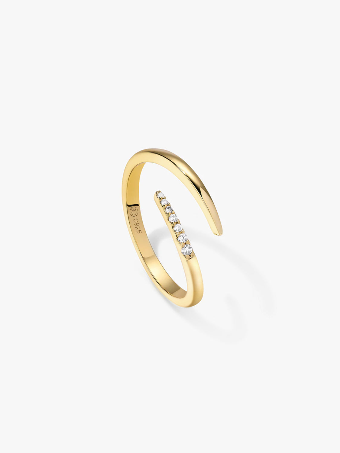 Wrap Crystal Claw Open Ring