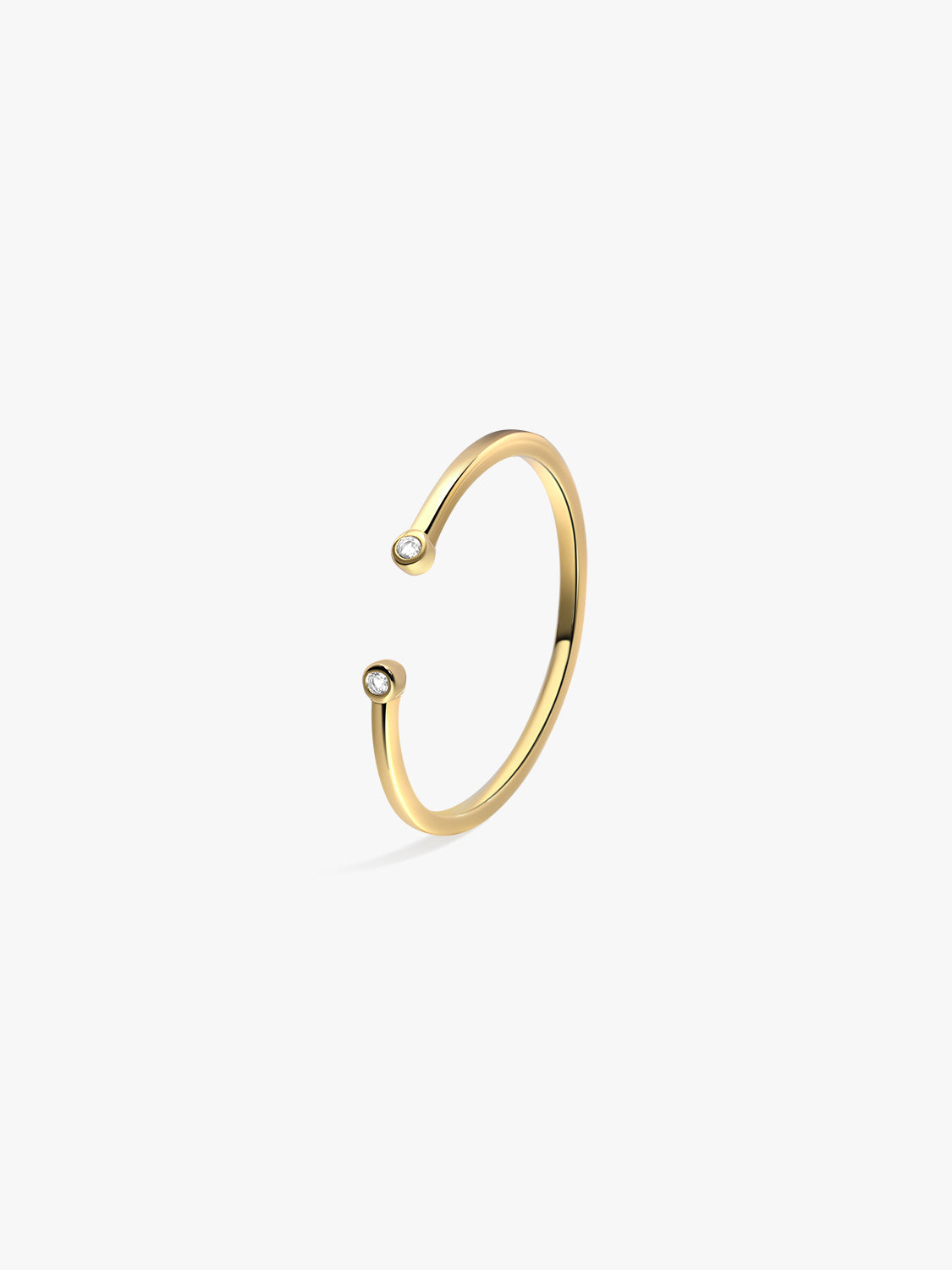 Slim Crystal Open Ring